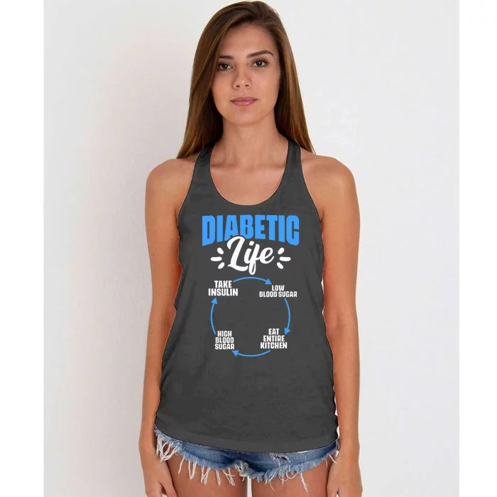 Diabetic Life Diabetes Warrior Diabetes Awareness Women's Knotted Racerback Tank