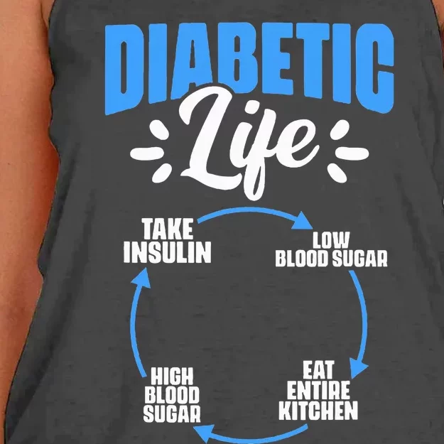 Diabetic Life Diabetes Warrior Diabetes Awareness Women's Knotted Racerback Tank