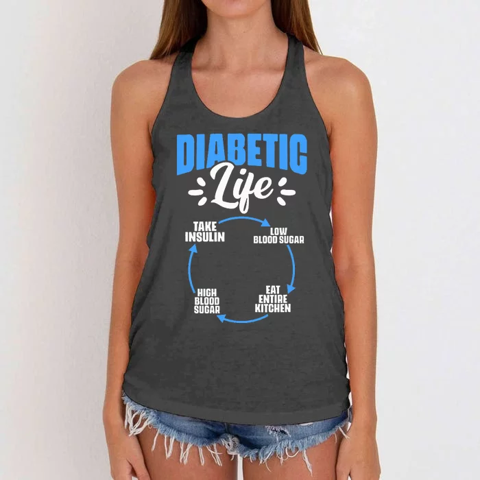 Diabetic Life Diabetes Warrior Diabetes Awareness Women's Knotted Racerback Tank