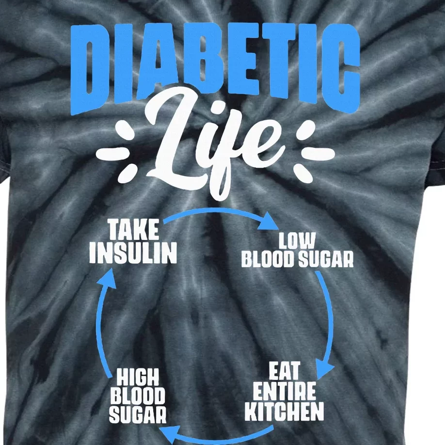 Diabetic Life Diabetes Warrior Diabetes Awareness Kids Tie-Dye T-Shirt