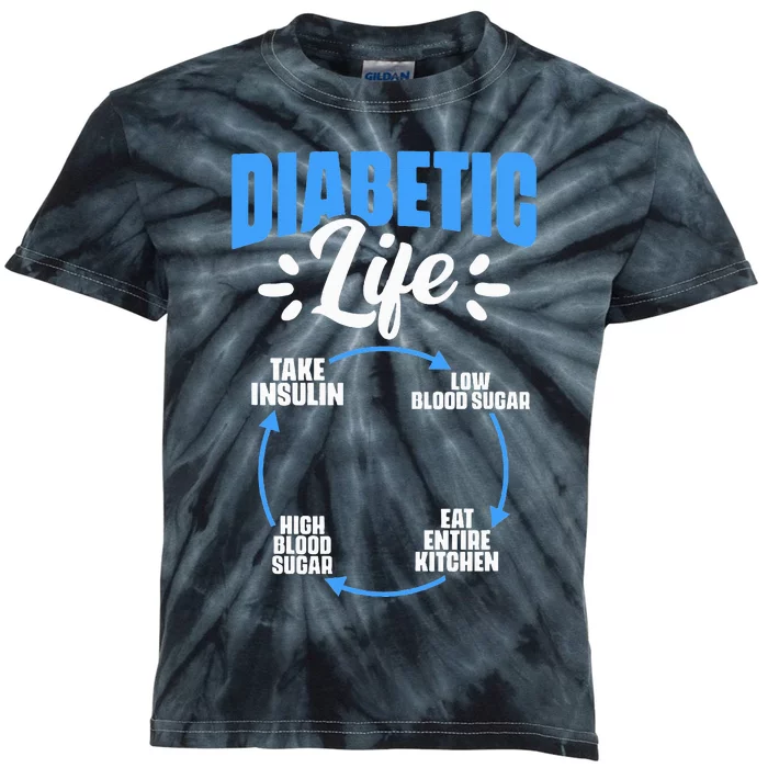 Diabetic Life Diabetes Warrior Diabetes Awareness Kids Tie-Dye T-Shirt