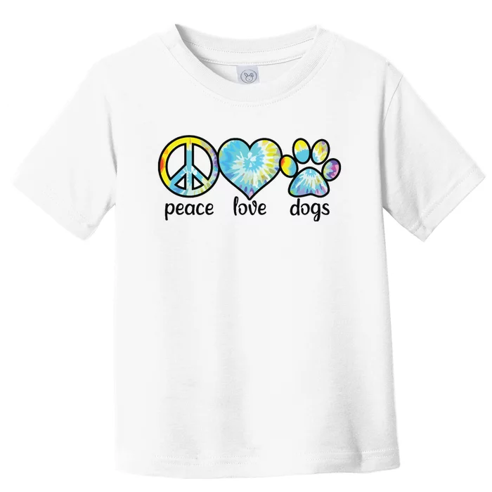 Dog Love Dog Mom Dog Dads Gift Peace Love Dogs Tie Dye Toddler T-Shirt