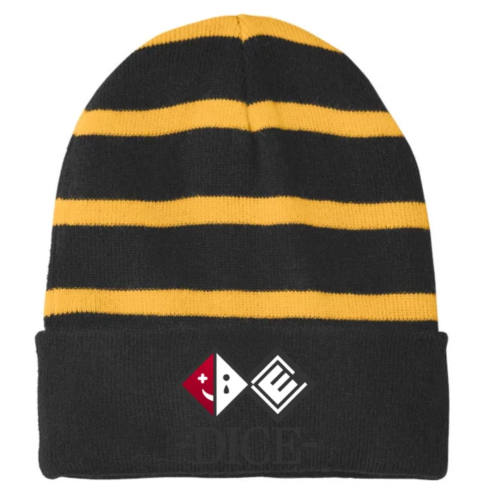 D.I.C.E. Logo Striped Beanie with Solid Band