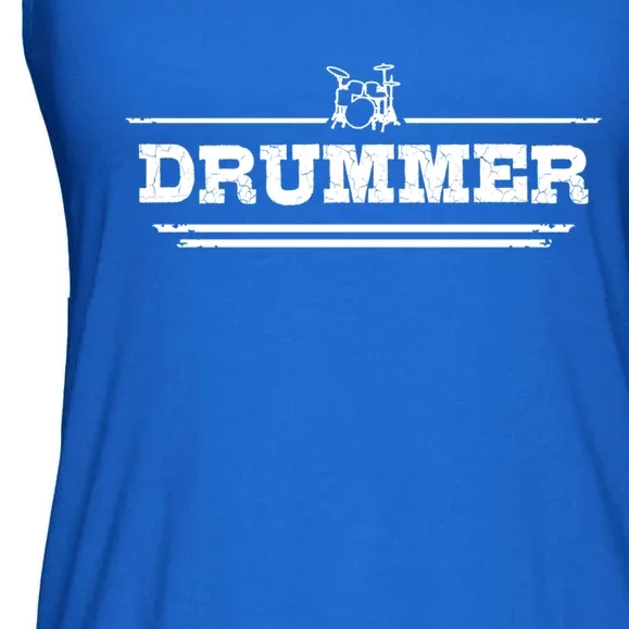 Distressed Look Drumming Gift For Drummers And Percussionists Gift Ladies Essential Flowy Tank