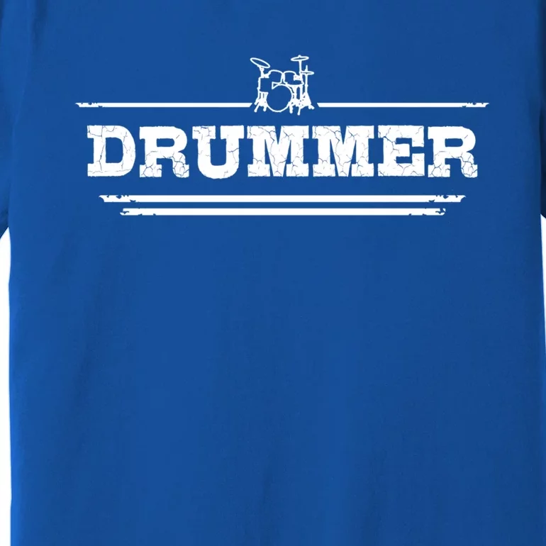 Distressed Look Drumming Gift For Drummers And Percussionists Gift Premium T-Shirt