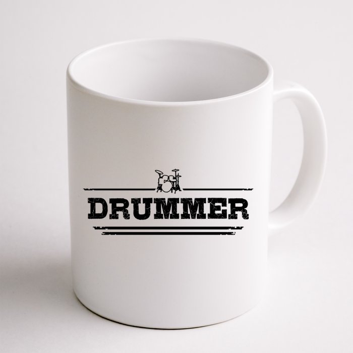 Distressed Look Drumming Gift For Drummers And Percussionists Gift Front & Back Coffee Mug