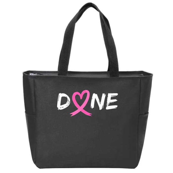 Done Last Day Of Radiation Chemo Breast Cancer Love Heart Zip Tote Bag