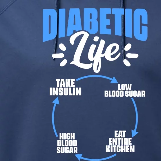 Diabetic Life Diabetes Warrior Diabetes Awareness Gift Performance Fleece Hoodie