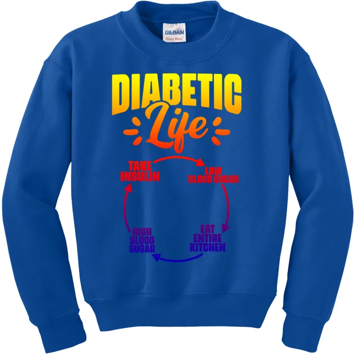 Diabetic Life Diabetes Warrior Diabetes Awareness Cool Gift Kids Sweatshirt