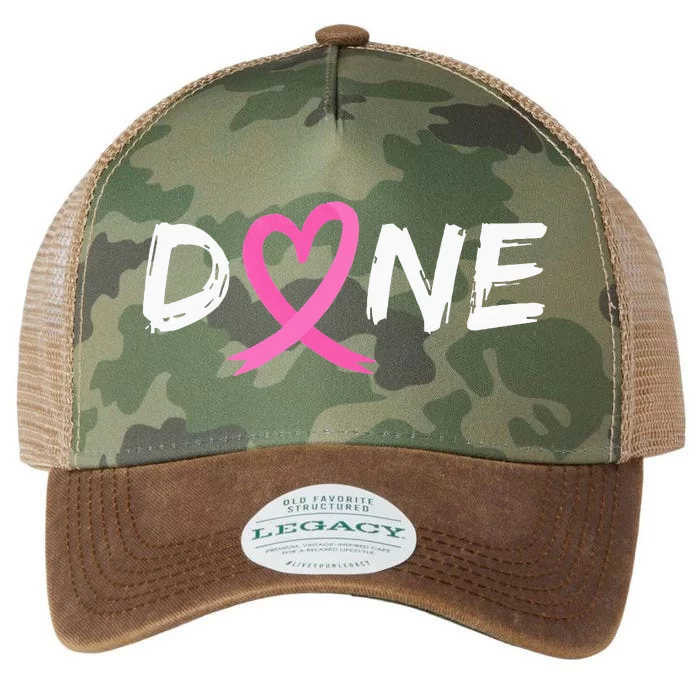 Done Last Day Of Radiation Chemo Breast Cancer Love Heart Legacy Tie Dye Trucker Hat