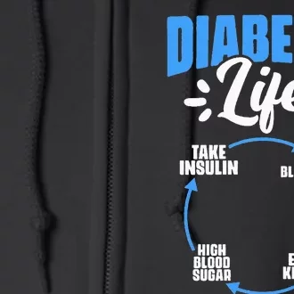 Diabetic Life Diabetes Warrior Diabetes Awareness Full Zip Hoodie