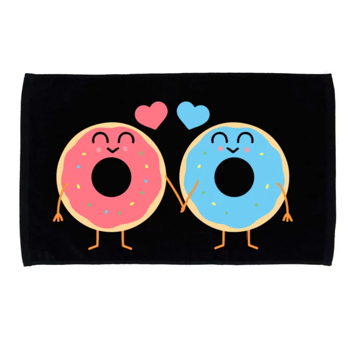 Donuts Love Doughnut Couple Valentine's Day Gift Microfiber Hand Towel