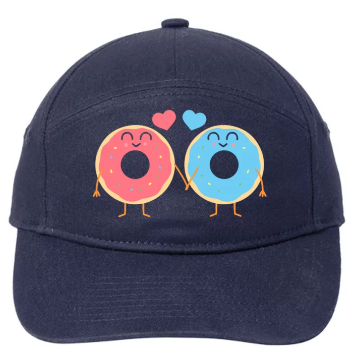 Donuts Love Doughnut Couple Valentine's Day Gift 7-Panel Snapback Hat