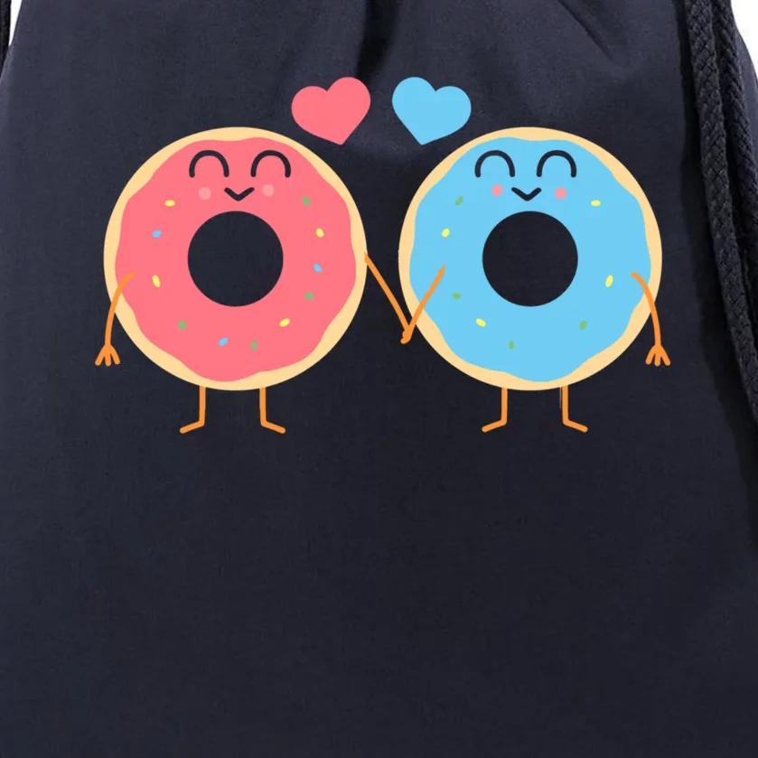 Donuts Love Doughnut Couple Valentine's Day Gift Drawstring Bag