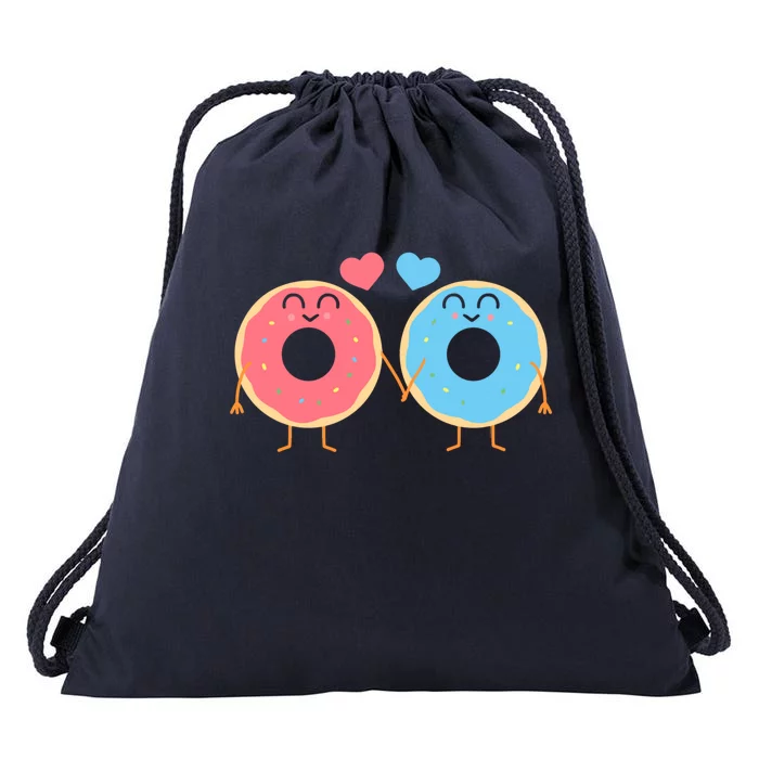 Donuts Love Doughnut Couple Valentine's Day Gift Drawstring Bag