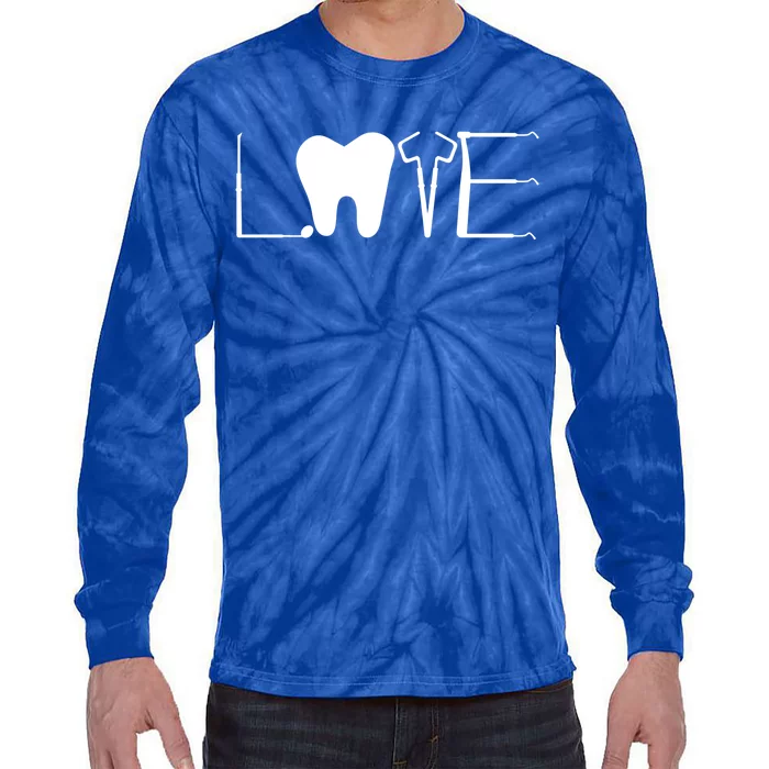 Dentist Love Dental Assistant Tooth Squad Cute Teeth Dentist Great Gift Tie-Dye Long Sleeve Shirt