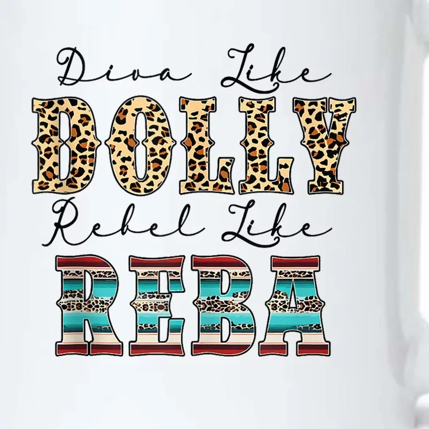 Diva Like Dolly Rebel Like Reba Leopard Texture Style Black Color Changing Mug