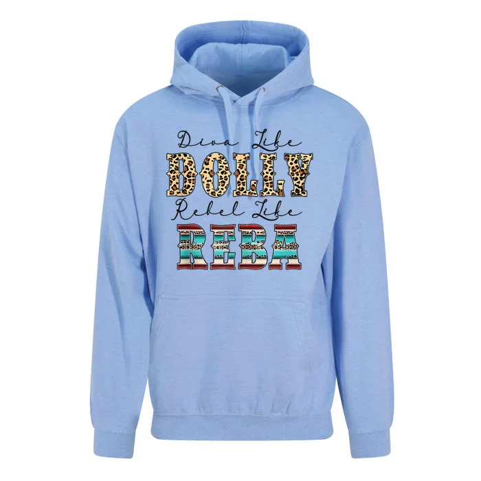 Diva Like Dolly Rebel Like Reba Leopard Texture Style Unisex Surf Hoodie