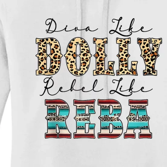 Diva Like Dolly Rebel Like Reba Leopard Texture Style Women's Pullover Hoodie