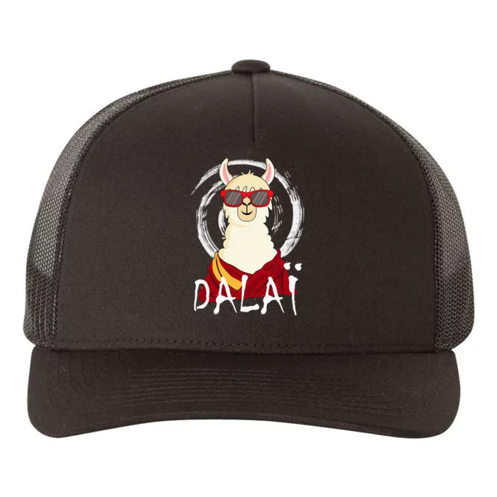 Dalai Lama Does Yoga Meditation With Buddhism Alpaca Yupoong Adult 5-Panel Trucker Hat