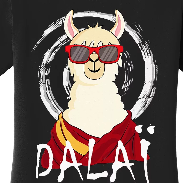 Dalai Lama Does Yoga Meditation With Buddhism Alpaca Women's T-Shirt