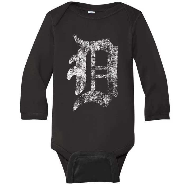 Detroit Letter Baby Long Sleeve Bodysuit