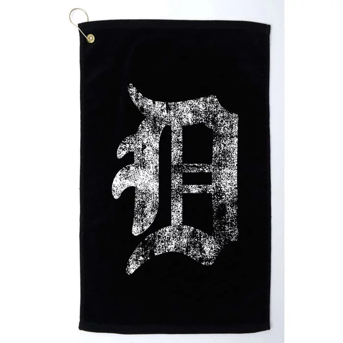 Detroit Letter Platinum Collection Golf Towel