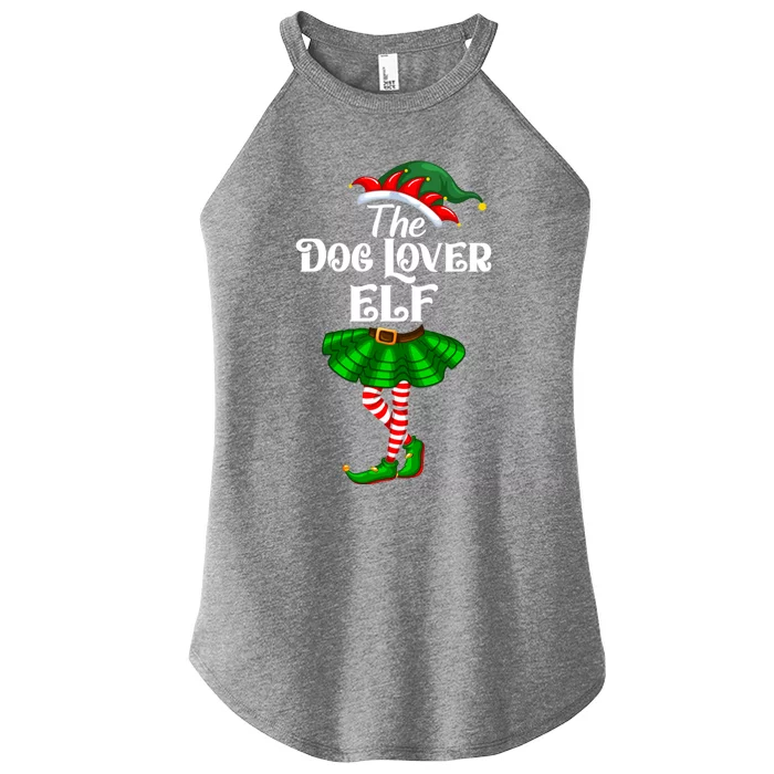 Dog Lover Elf Christmas Costume Matching Family Elf Squad Gift Women’s Perfect Tri Rocker Tank