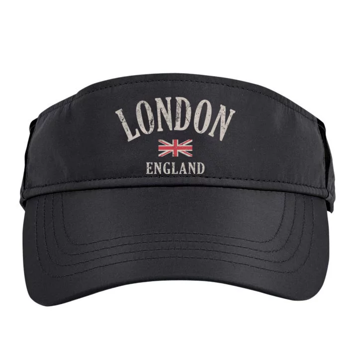 Distressed London England Uk Flag Adult Drive Performance Visor