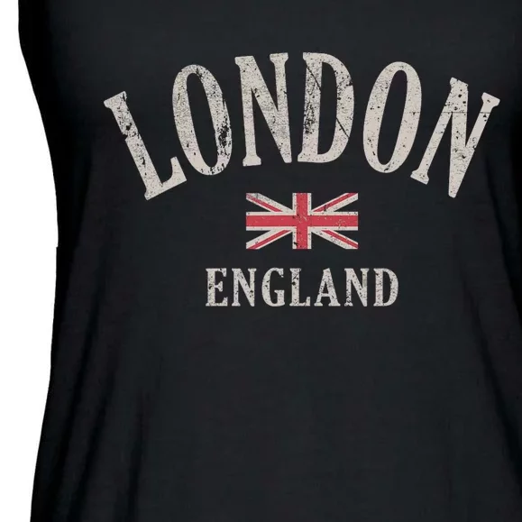 Distressed London England Uk Flag Ladies Essential Flowy Tank