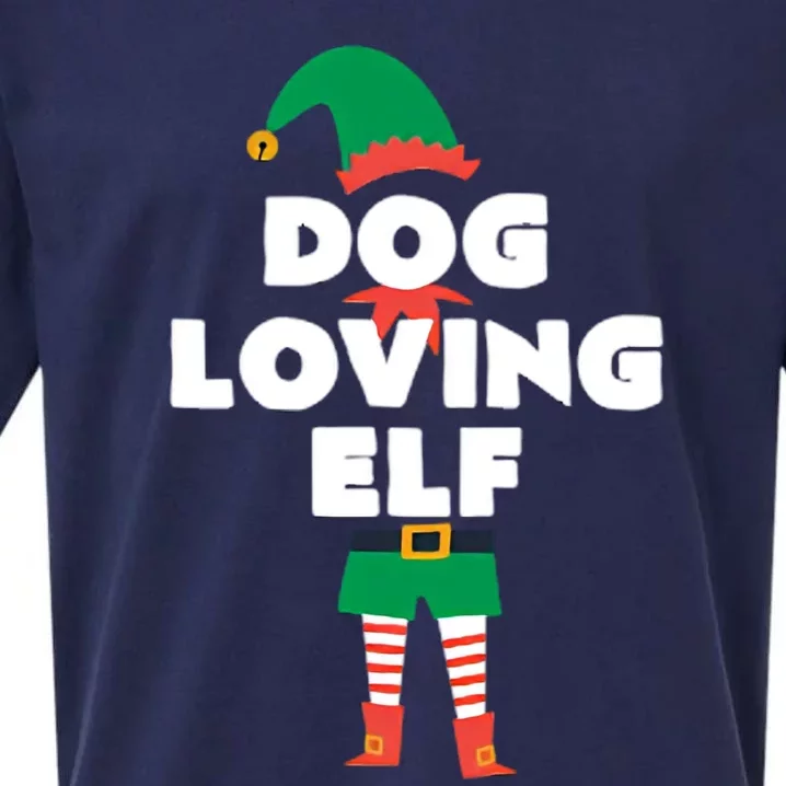 Dog Loving Elf Christmas Sueded Cloud Jersey T-Shirt