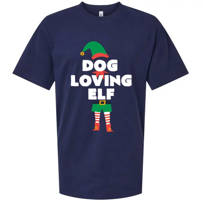 Dog Loving Elf Christmas Sueded Cloud Jersey T-Shirt