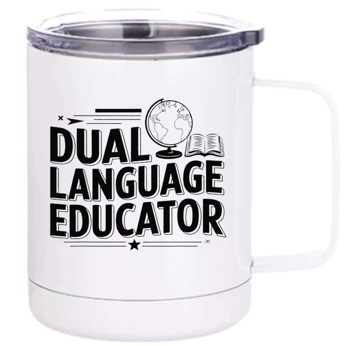 Dual Language Educator Front & Back 12oz Stainless Steel Tumbler Cup