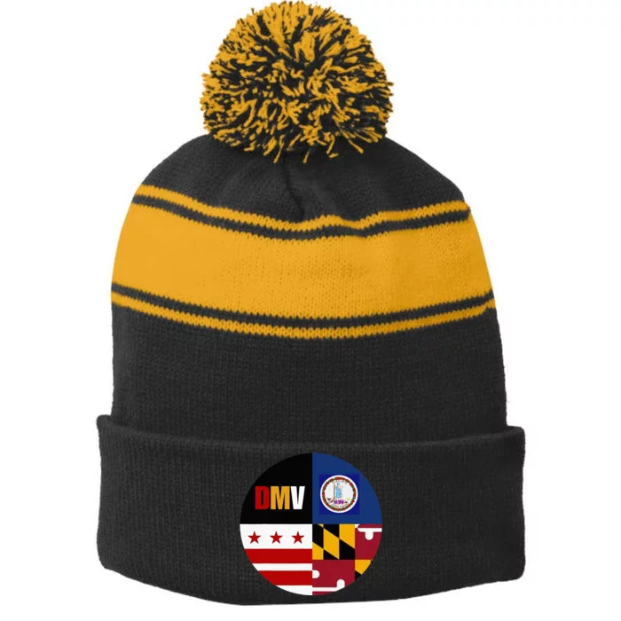 Dmv Love Embrace The Capital Region Stripe Pom Pom Beanie