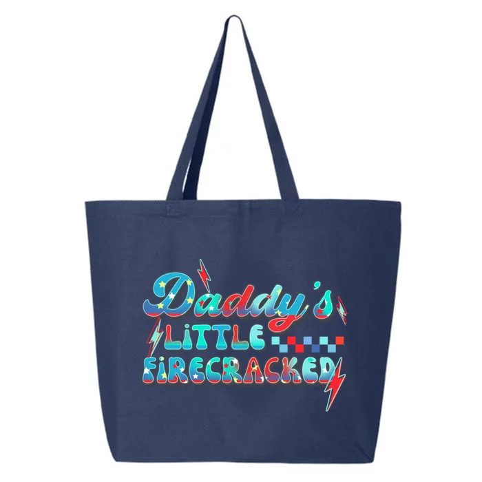 Daddys Little Firecracker Happy 4th Of July Independence Gift 25L Jumbo Tote