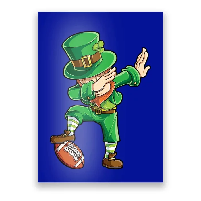 Dabbing Leprechaun Football St Patricks Day Sports Gift Poster