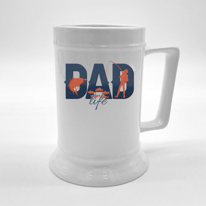 Dad Life Fishing Lover Fathers Day Gift Front & Back Beer Stein