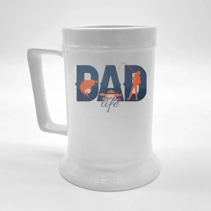 Dad Life Fishing Lover Fathers Day Gift Front & Back Beer Stein