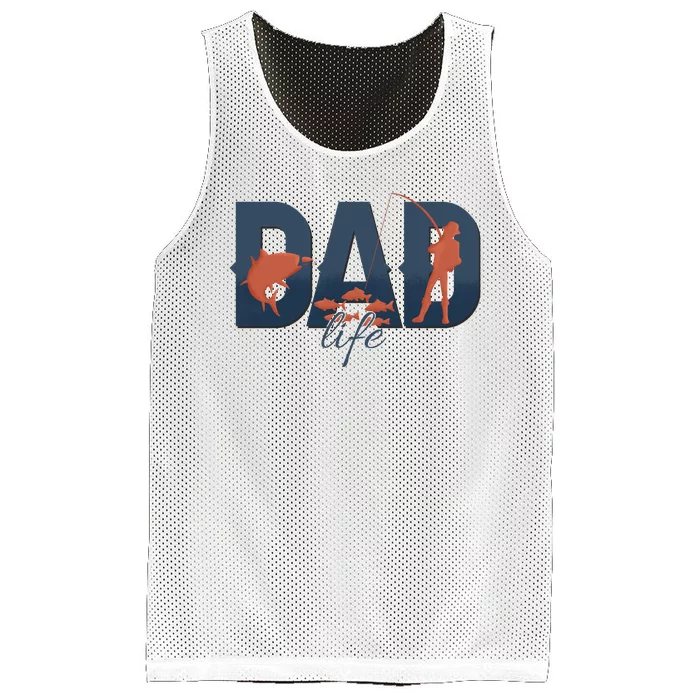 Dad Life Fishing Lover Fathers Day Gift Mesh Reversible Basketball Jersey Tank