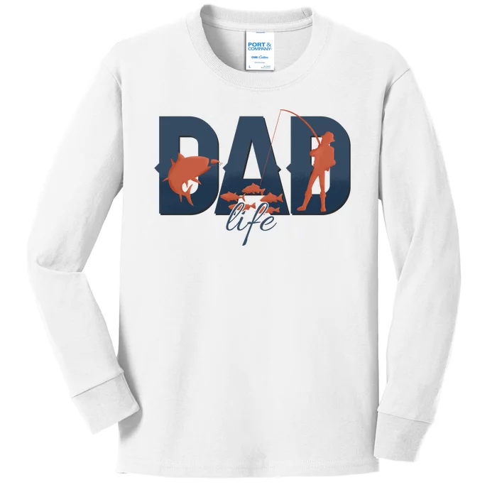 Dad Life Fishing Lover Fathers Day Gift Kids Long Sleeve Shirt