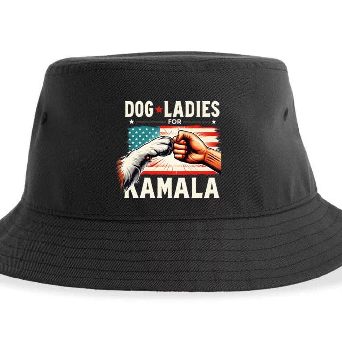 Dog Ladies For Kamala Vice President 2024 Kamala Harris Sustainable Bucket Hat