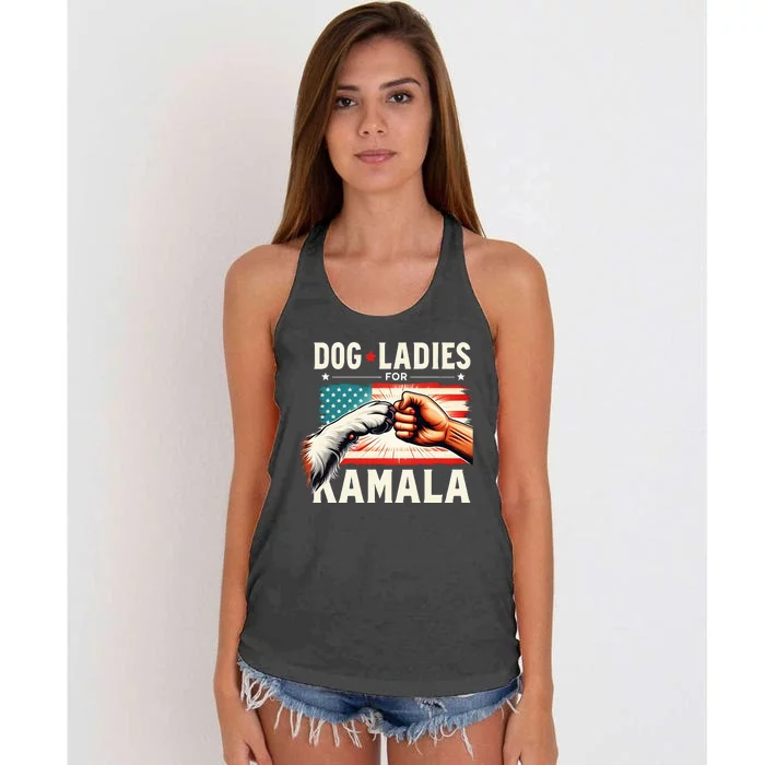 Dog Ladies For Kamala Vice President 2024 Kamala Harris Women's Knotted Racerback Tank