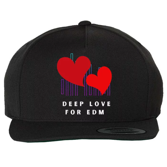 Deep Love For Edm Electronic Dance Music Humor Wool Snapback Cap