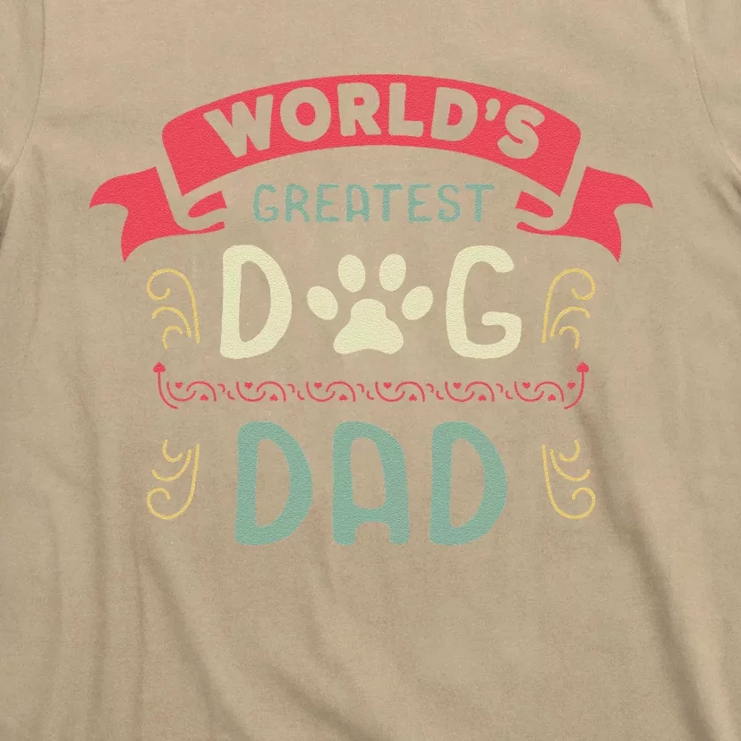 Dog Lover Fathers Day Paw Love Bark Puppy Breeder Doggy T-Shirt