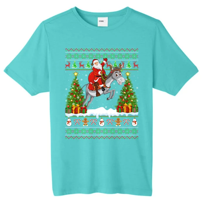 Donkey Lover Funny Ugly Santa Riding Donkey Christmas Gift ChromaSoft Performance T-Shirt