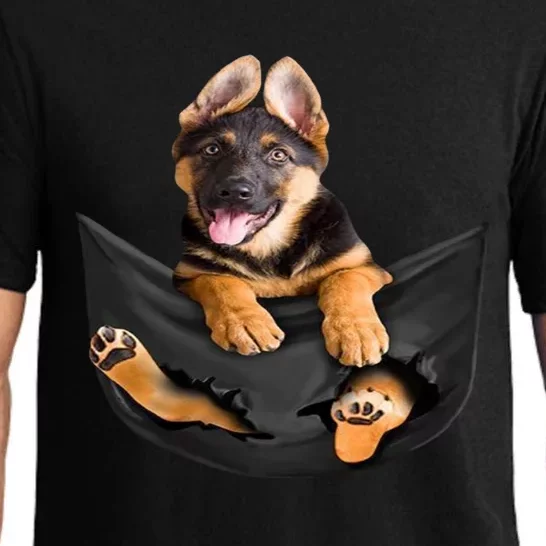 Dog Lovers Funny Gift Ger Shepherd In Pocket Funny Dog Face Funny Gift Pajama Set