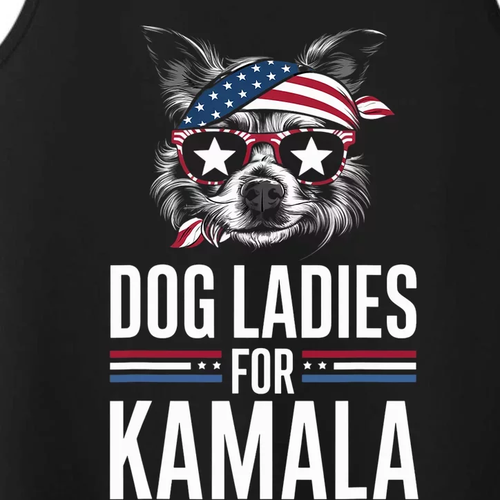 Dog Ladies For Kamala Funny Dog 2024 President Kamala Harris Performance Tank