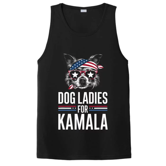 Dog Ladies For Kamala Funny Dog 2024 President Kamala Harris Performance Tank