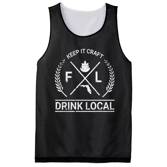 Drink Local Florida Vintage Craft Beer Brewing Mesh Reversible Basketball Jersey Tank