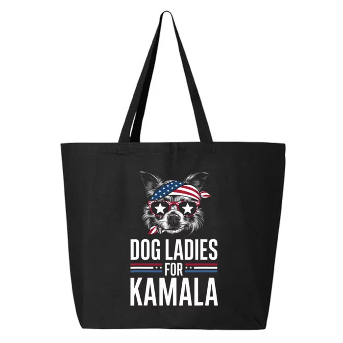 Dog Ladies For Kamala Funny Dog 2024 President Kamala Harris 25L Jumbo Tote